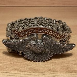 Vintage Harley-Davidson Buckle & Chain Belt 32" Motorcycle Biker 80s